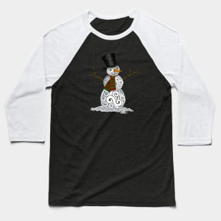 Swirly Snowman Baseball T-Shirt